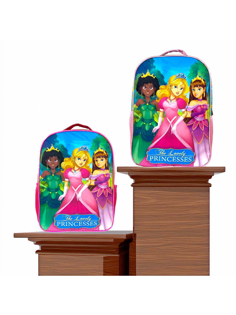 Kit Mochila Escolar com Acessórios Infantil Princesas Cor:Rosa