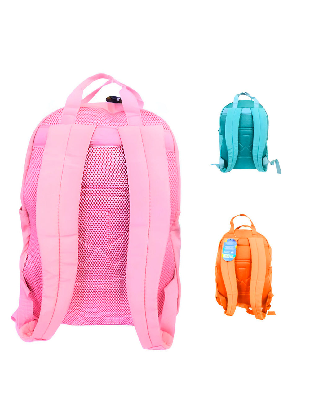 Mochila Escolar Juvenil de Costas Coloridas Escola Passeio Cor:Laranja