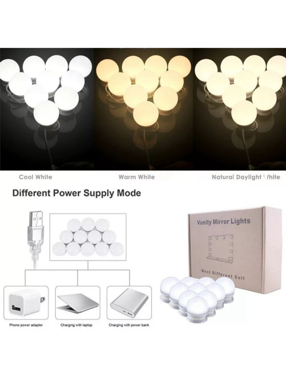 Kit Luz Camarim Studio Com 10 Lampadas Led Maquiagem