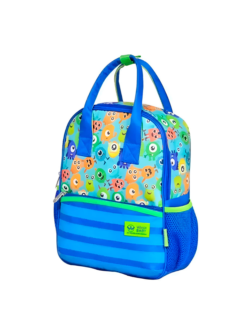 Mochila de Costas Bolsa Infantil Baby Masculina Monstrinhos Cor:Azul