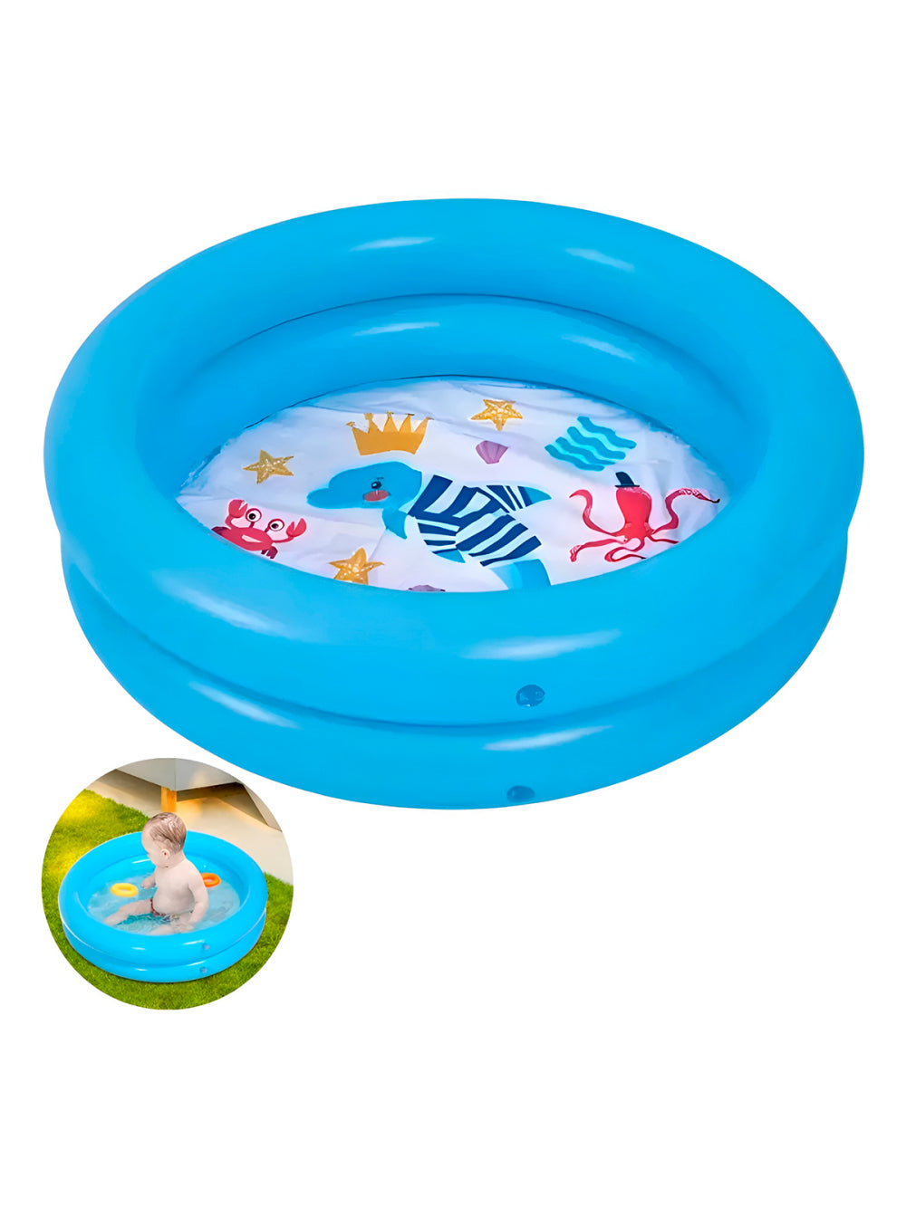 Piscina Inflável Redonda Animais Marinhos Infantil 46 Litros