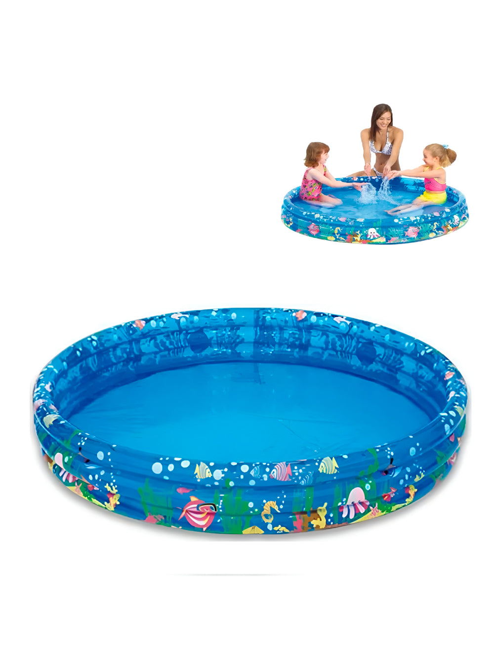 Piscina Inflável Redonda Animais Marinhos Infantil 180 Litros