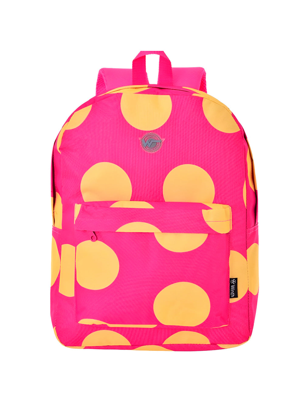 Mochila de Costas Feminina Juvenil Básica Bolinhas Cor:Pink