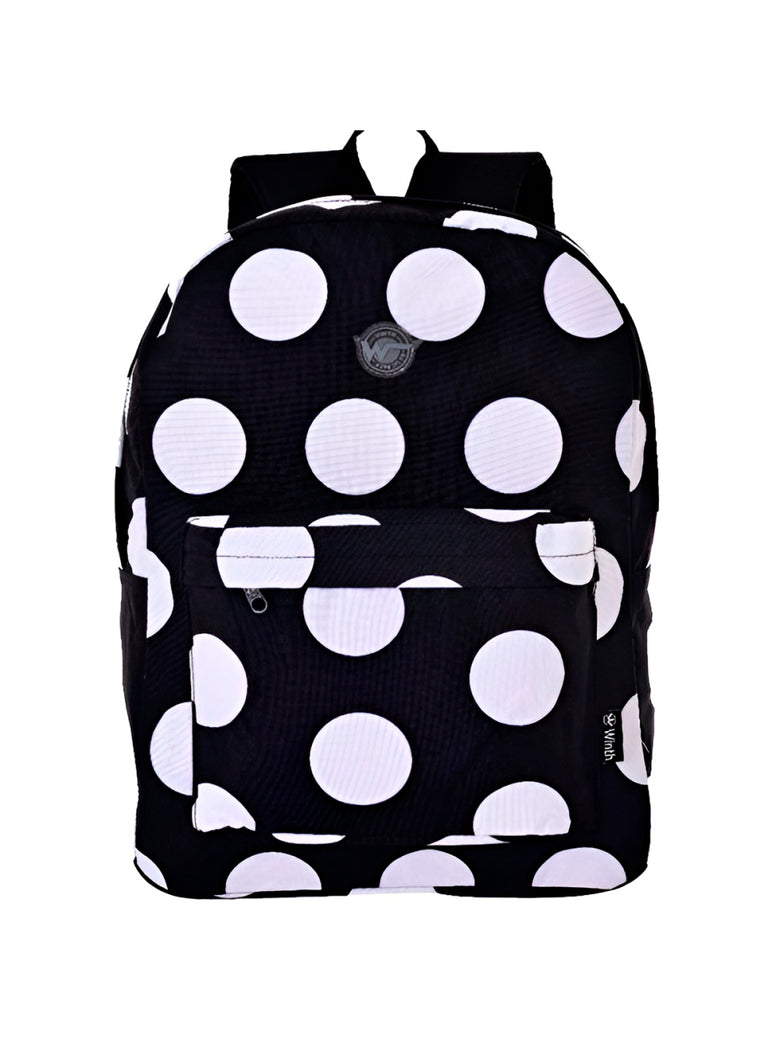 Mochila de Costas Feminina Juvenil Básica Bolinhas Cor:Preto