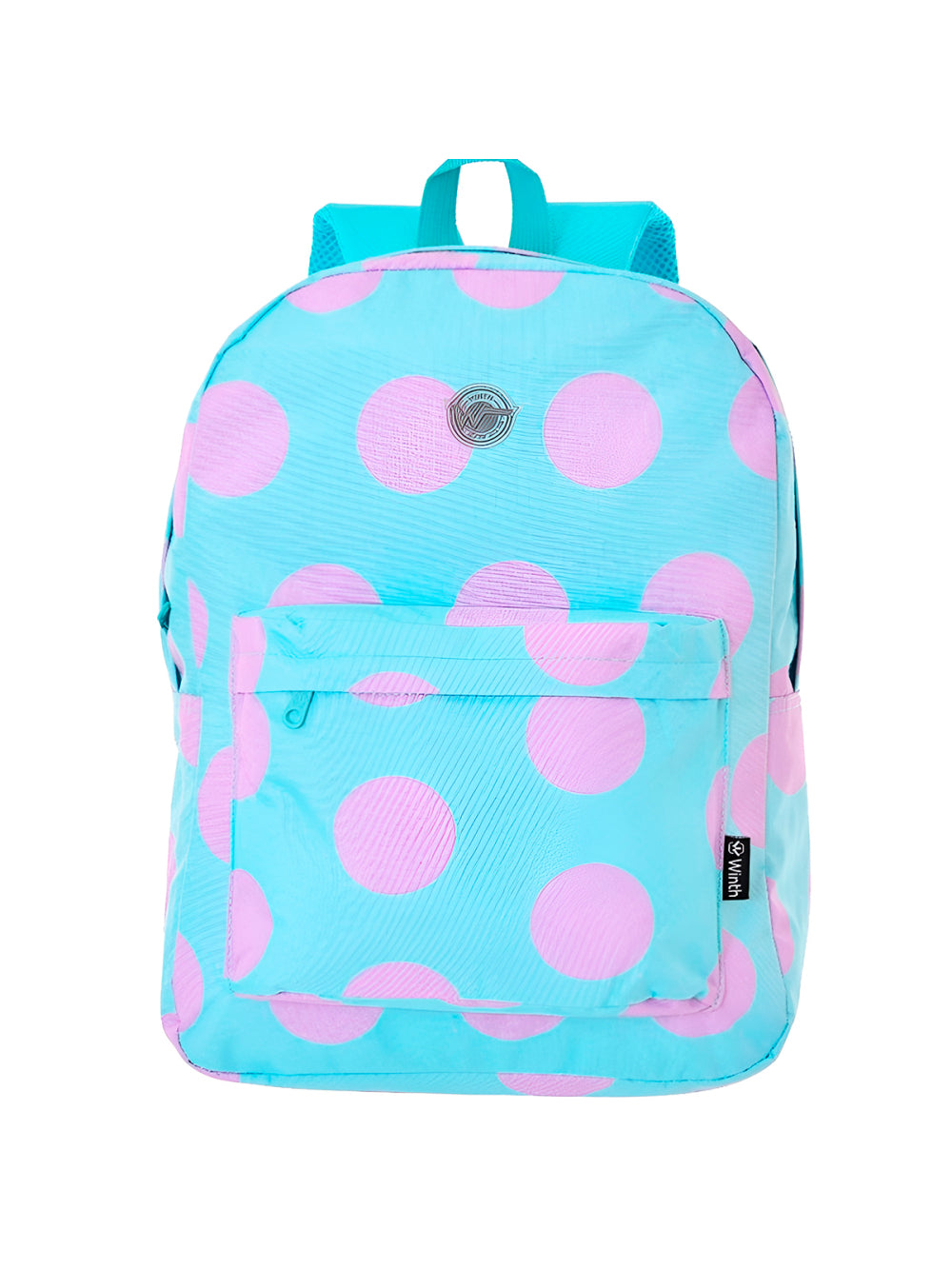 Mochila de Costas Feminina Juvenil Básica Bolinhas Cor:Verde Claro