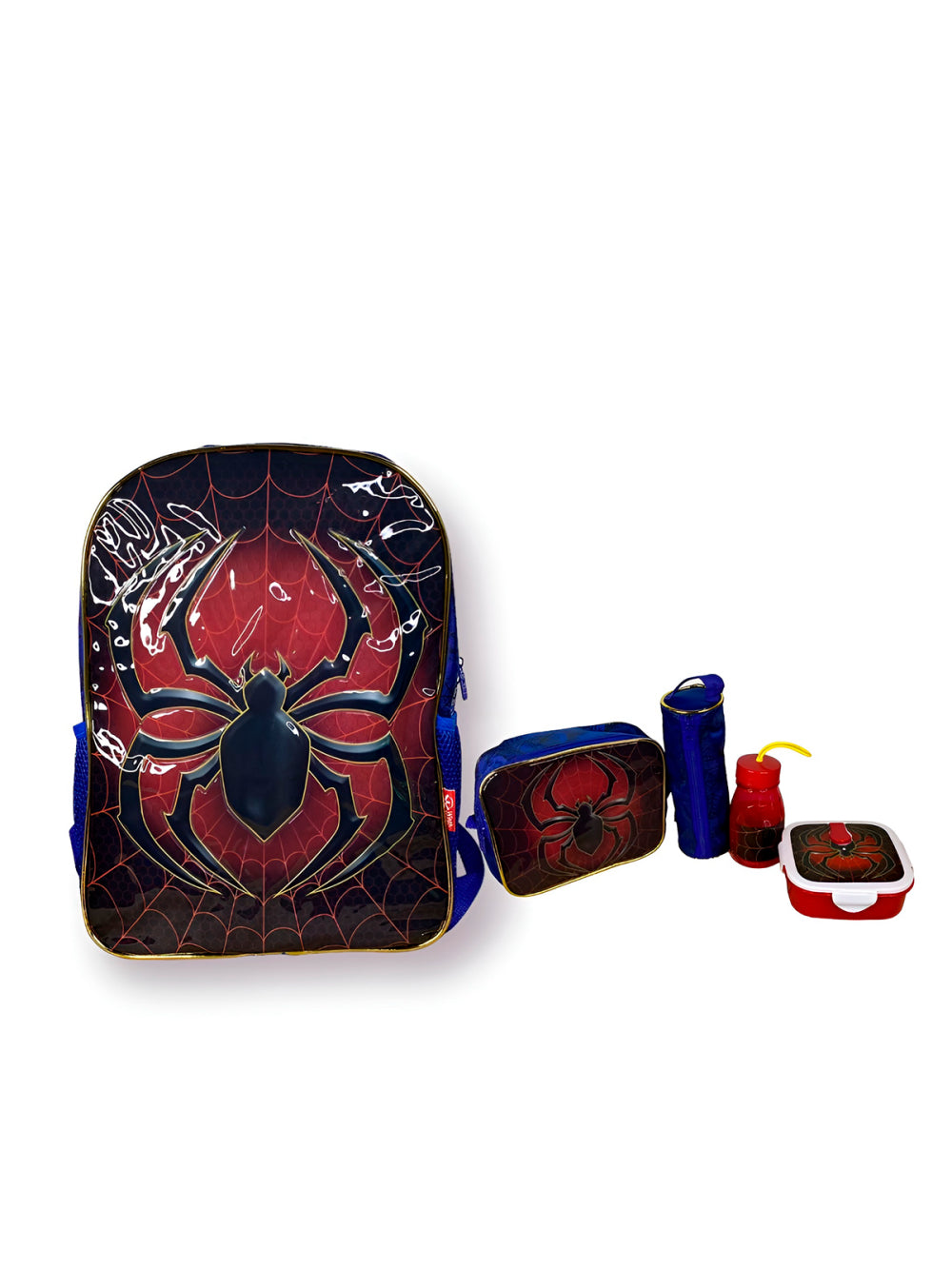 Kit Mochila Escolar com Acessórios Infantil Homem Aranha Cor:Azul