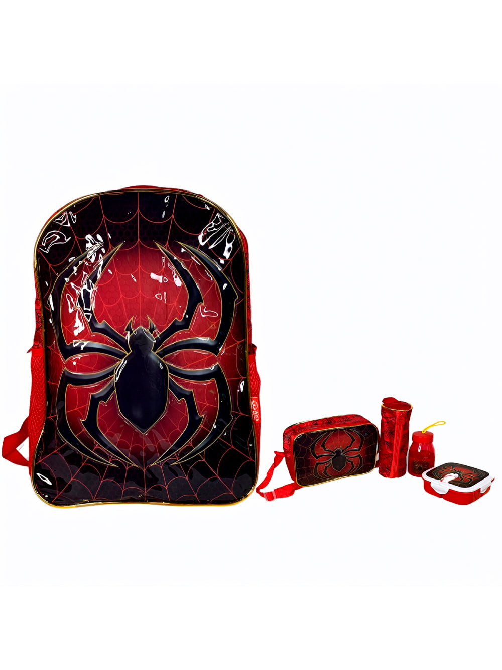 Kit Mochila Escolar com Acessórios Infantil Homem Aranha Cor:Vermelho