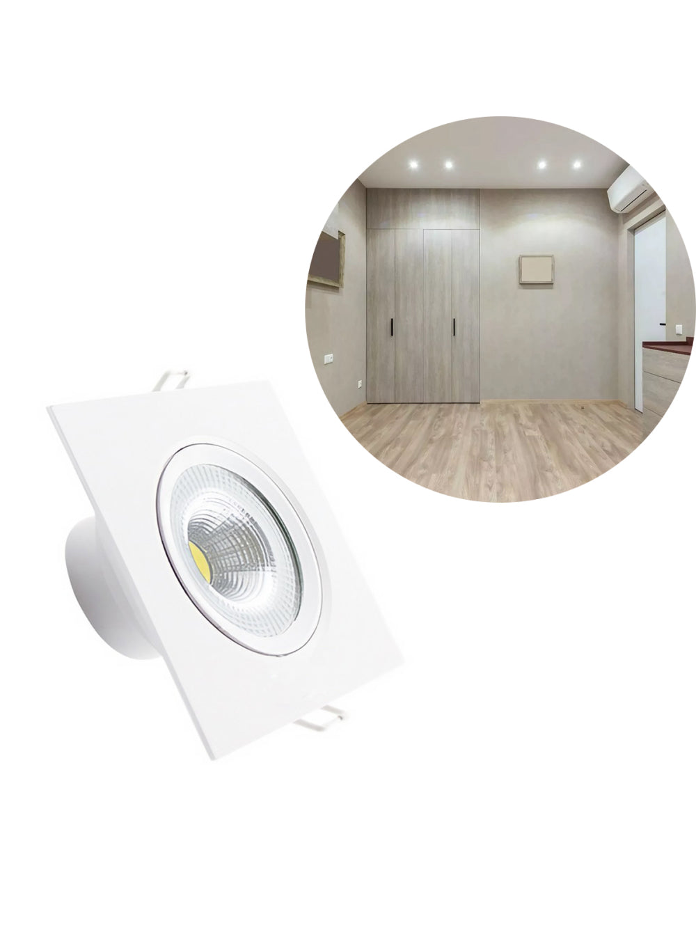Luminária Spot Luz LED Quadrada Luz Fria Iluminação 3W