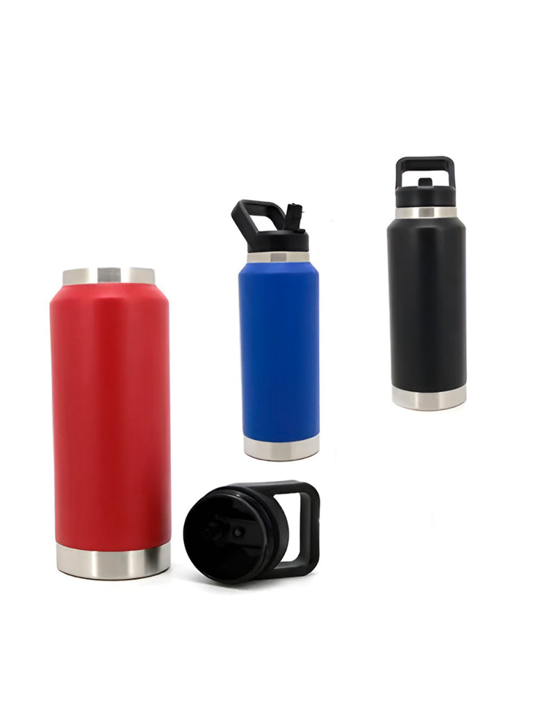 Garrafa Térmica Flip Squeeze Alça Canudo 1000ml Academia Cor:Amarelo