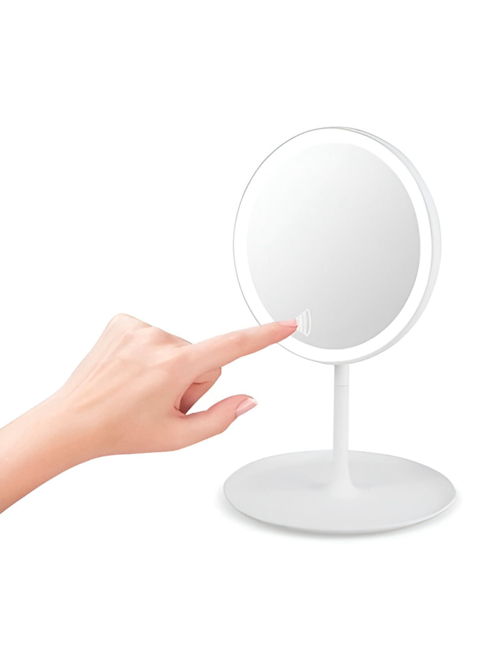 Espelho de Maquiagem LED Ring Light Touch USB Branco