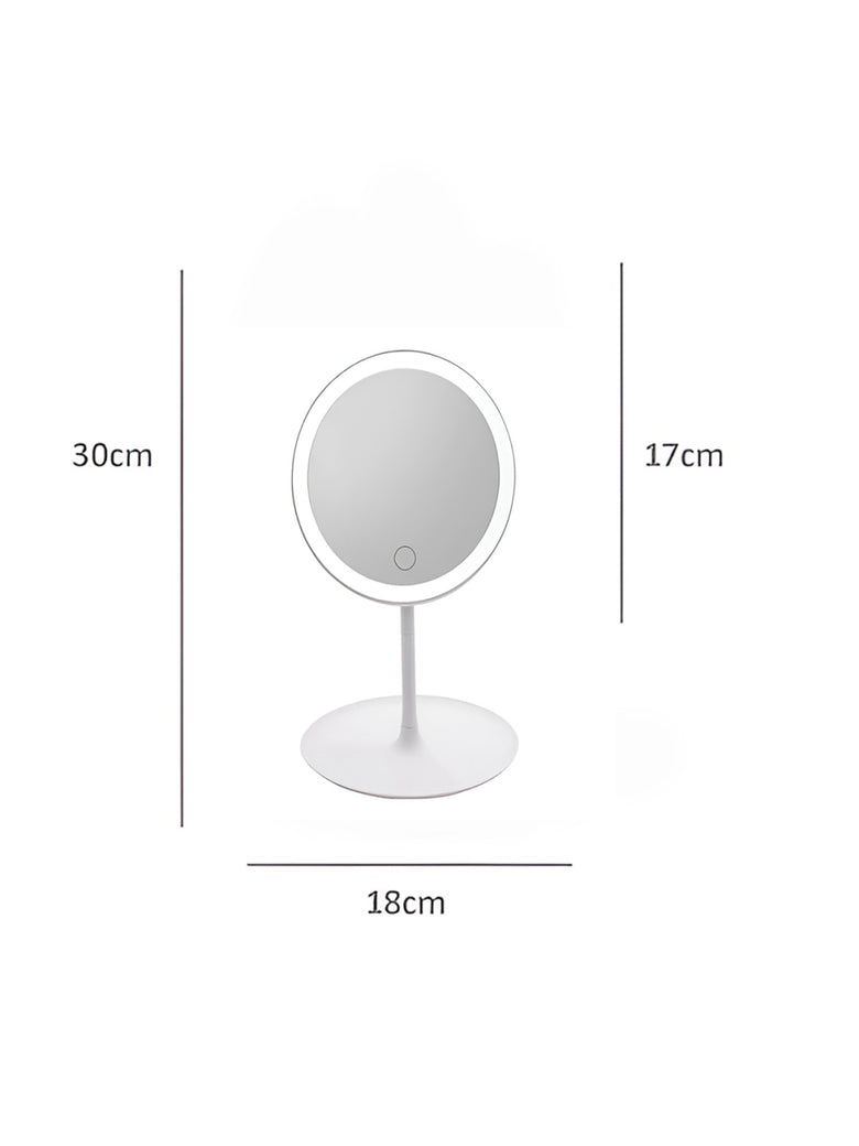 Espelho de Maquiagem LED Ring Light Touch USB Branco
