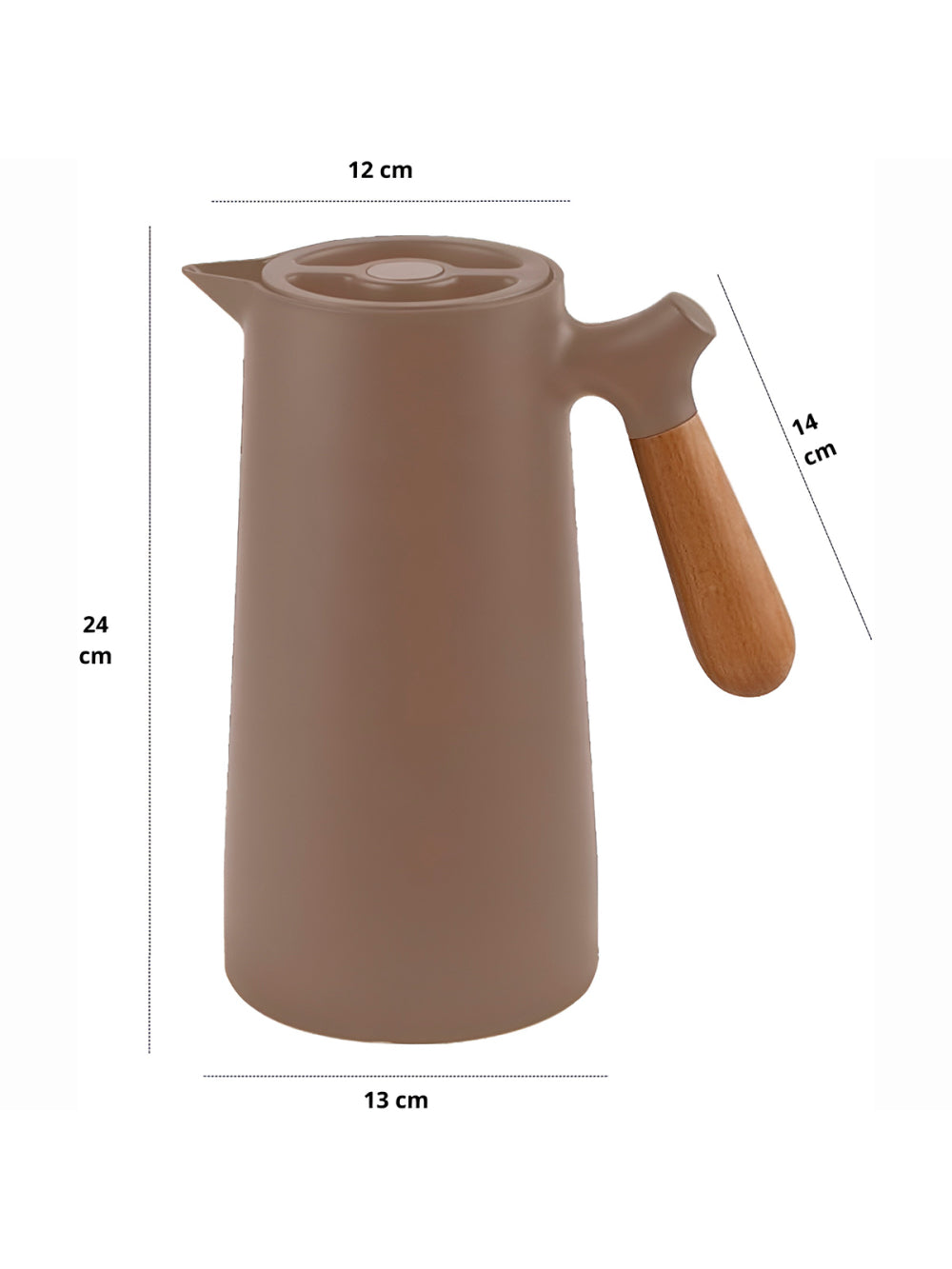 Garrafa Térmica Jarra Nórdica Inox Café Cabo Madeira Cor:Vermelho