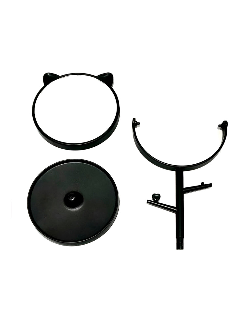 Espelho de Mesa com Suporte Orelha de Gatinho Maquiagem Cor:Rosa