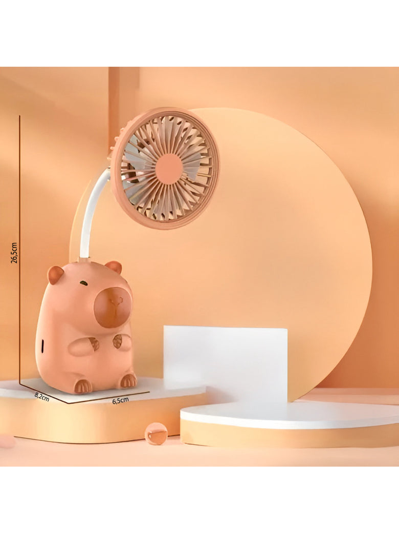 Mini Ventilador de Mesa e Apontador Formato Capivara