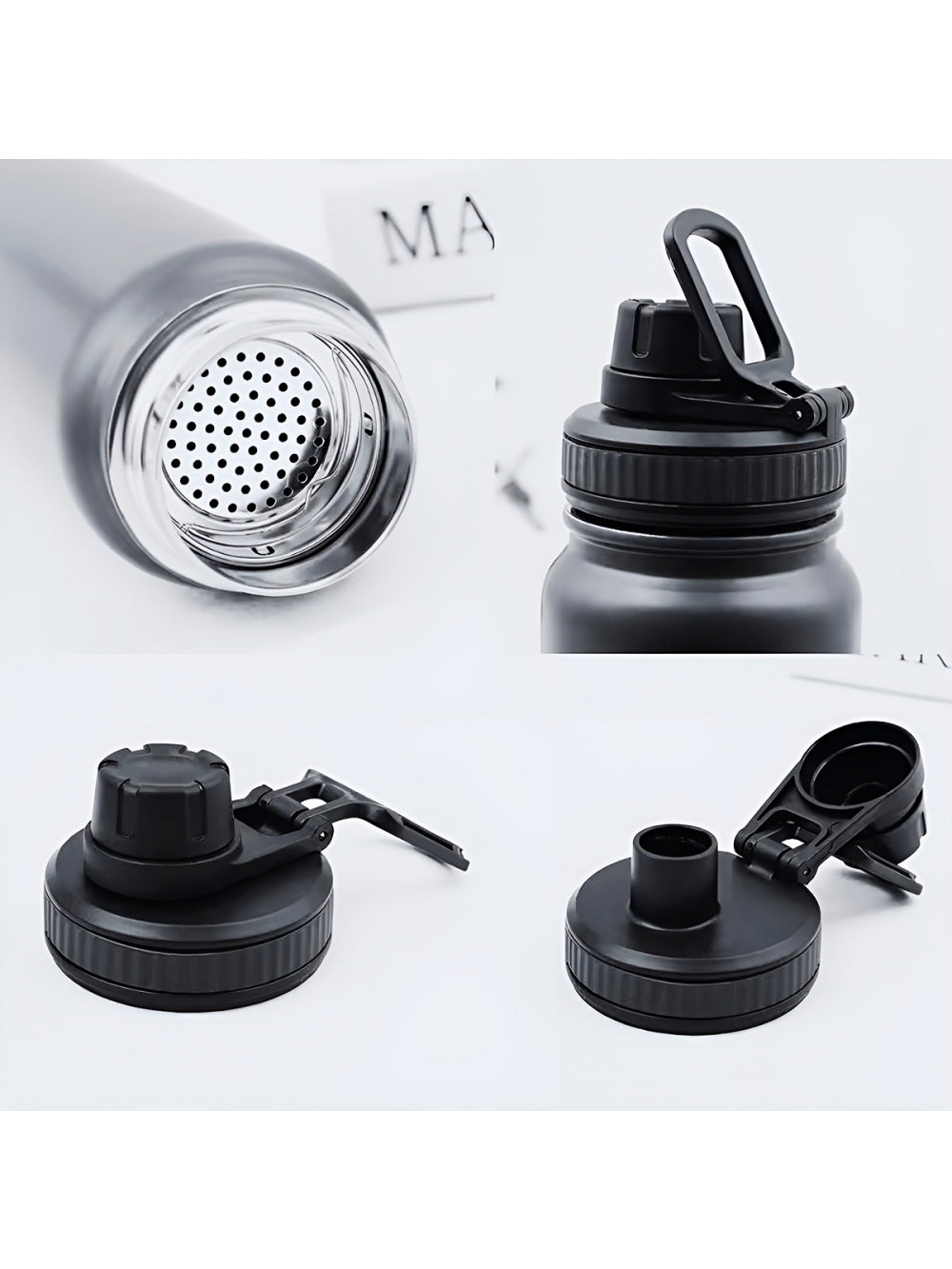 Garrafa Térmica Inoxidável Basic 1 Litro Academia Hidratação Cor:Branco