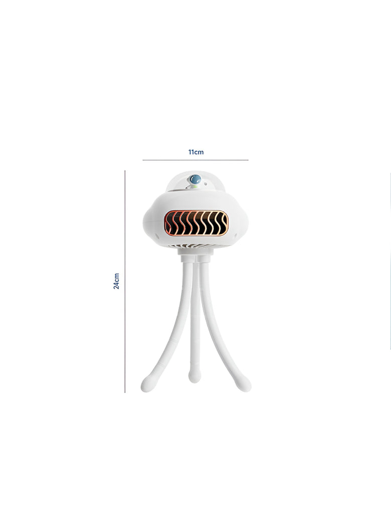Mini Ventilador Elétrico Portátil Flexível Polvo Enrolado Cor:Branco