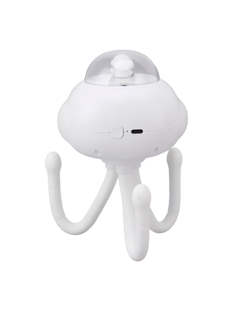 Mini Ventilador Elétrico Portátil Flexível Polvo Enrolado Cor:Branco