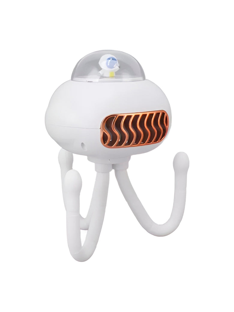 Mini Ventilador Elétrico Portátil Flexível Polvo Enrolado Cor:Branco