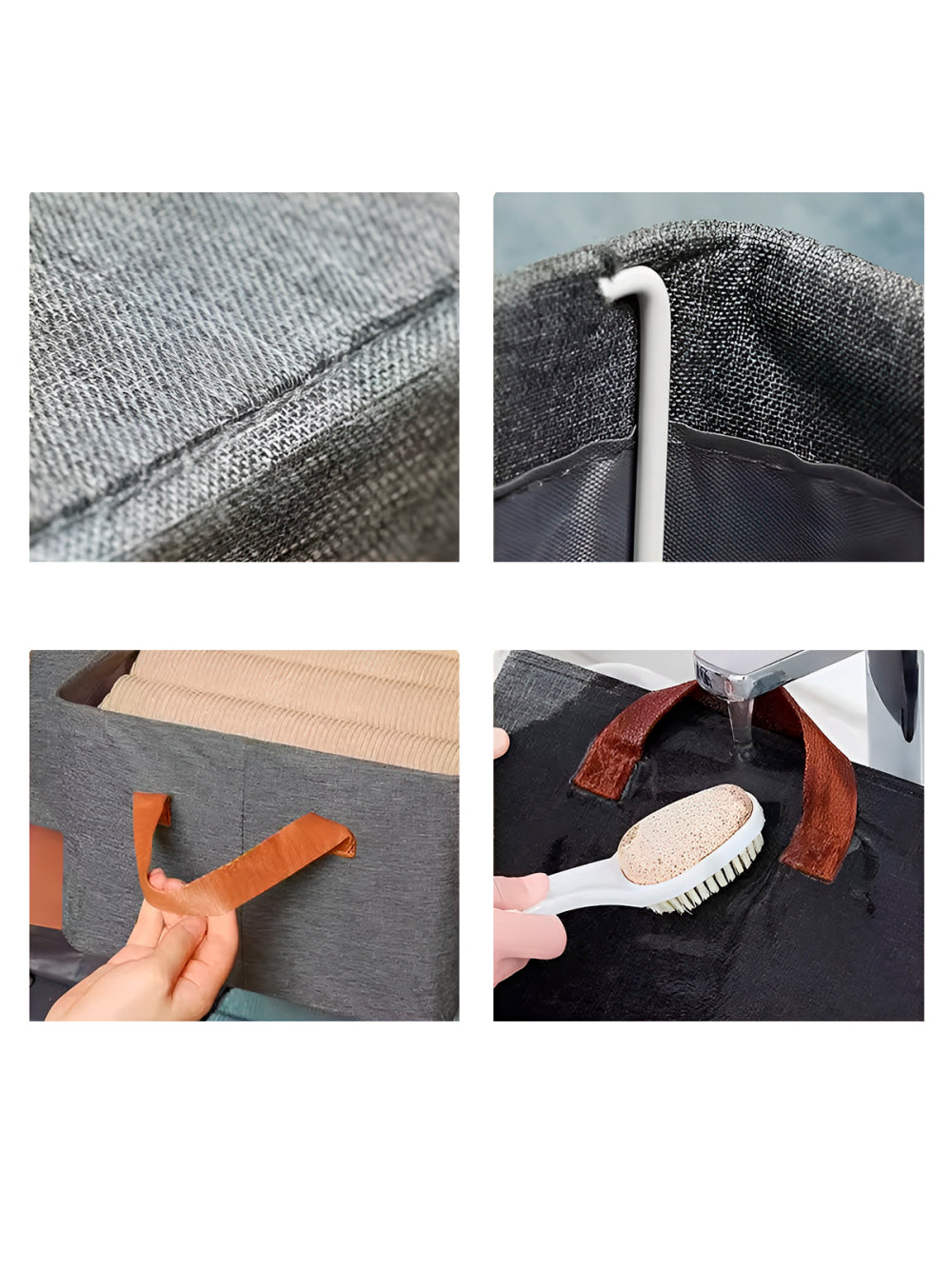 Cesto Caixa Organizadora de Guarda Roupa Organização Cor:Cinza
