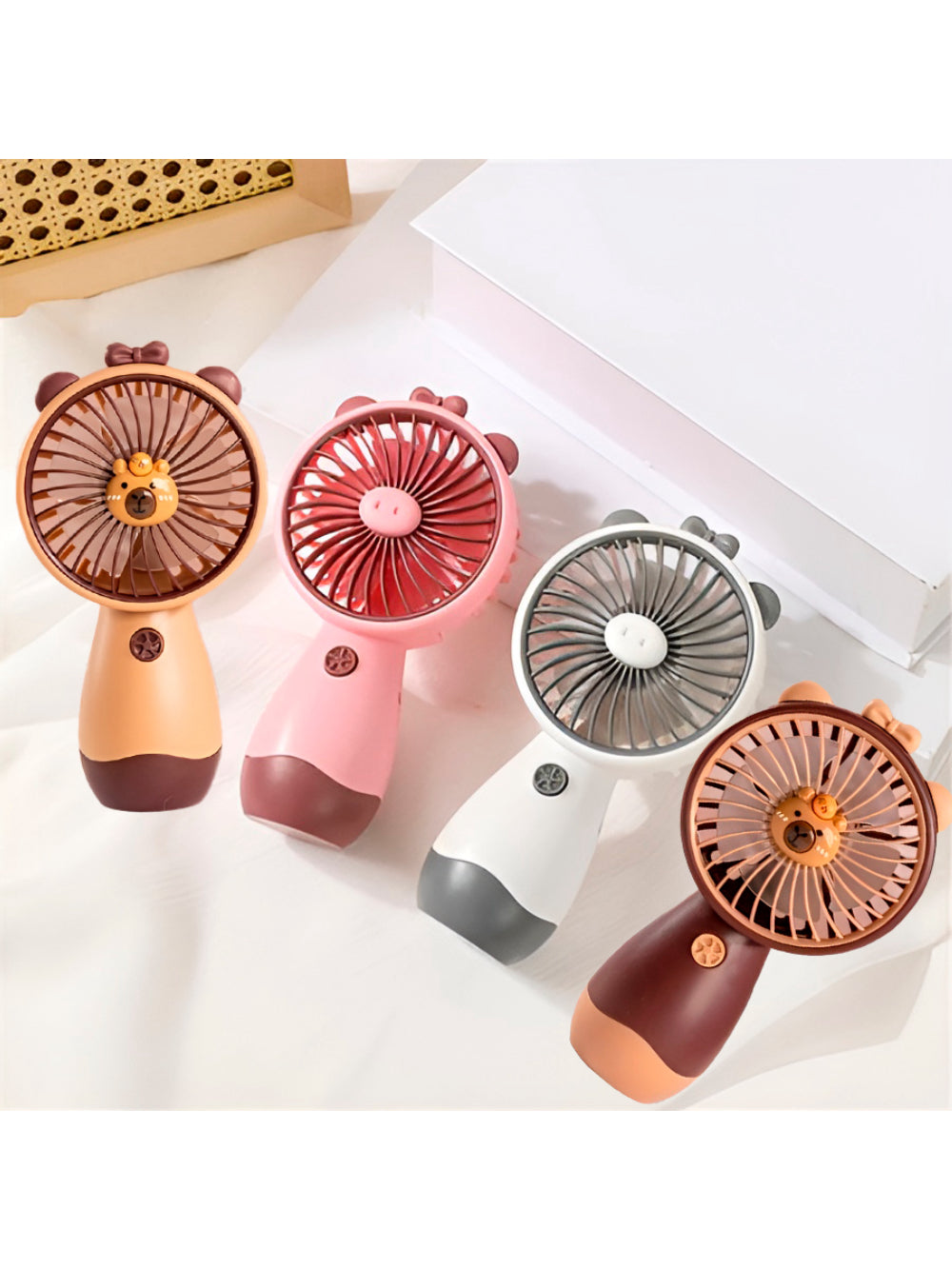 Ventilador de Mão Silencioso Recarregável Portátil USB Cor:Rosa