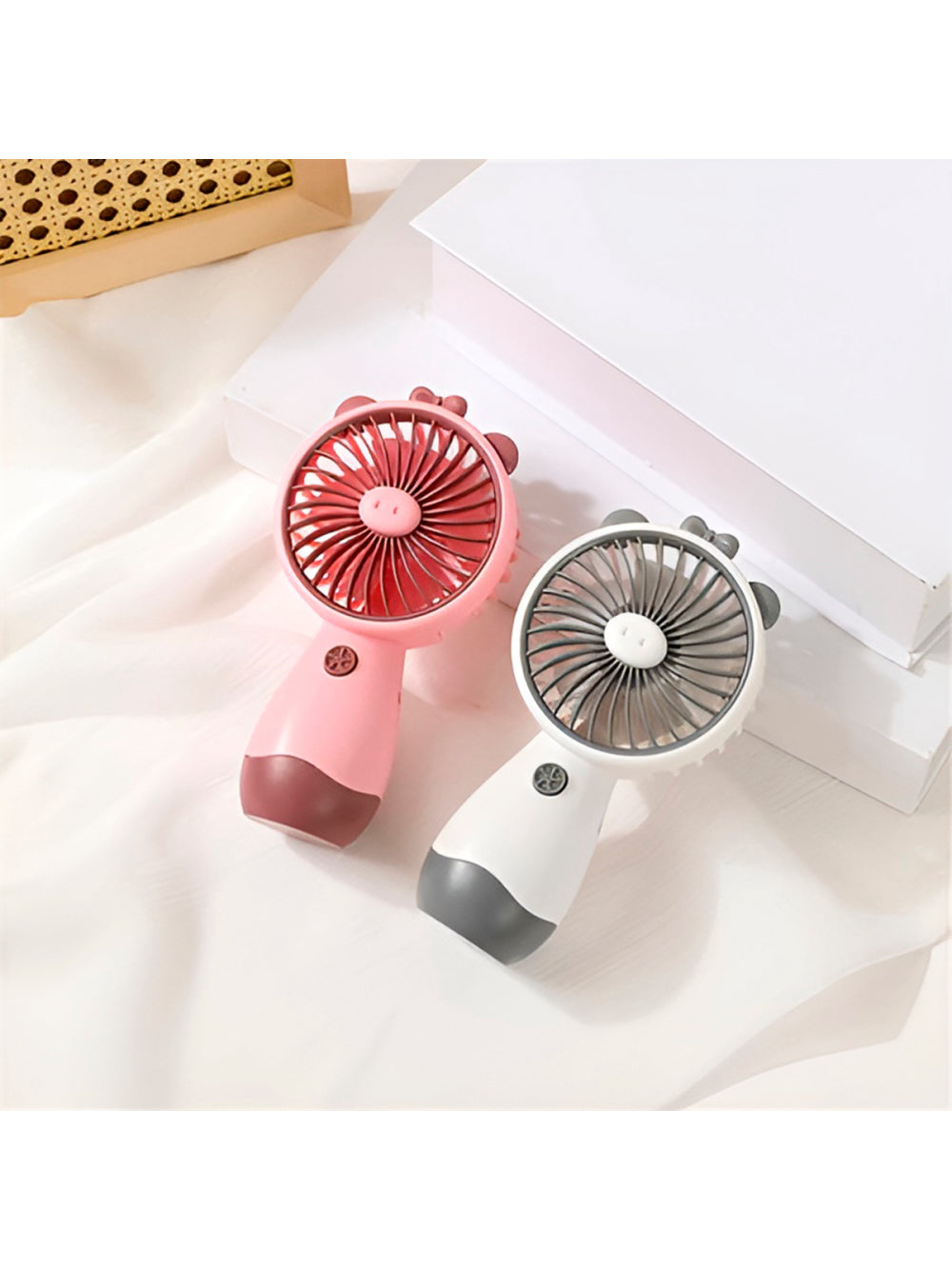 Ventilador de Mão Silencioso Recarregável Portátil USB Cor:Rosa