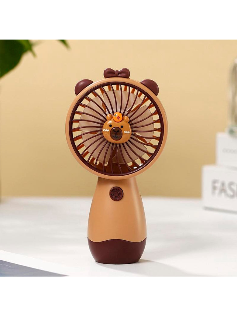 Ventilador de Mão Silencioso Recarregável Portátil USB Cor:Rosa
