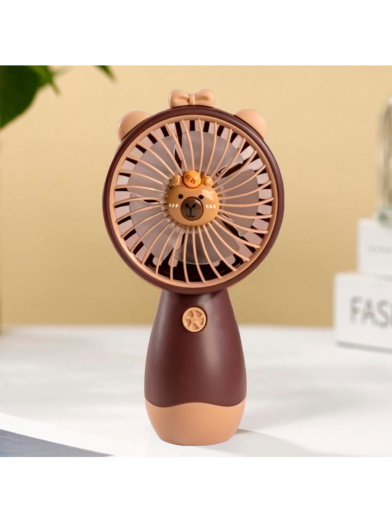 Ventilador de Mão Silencioso Recarregável Portátil USB Cor:Rosa