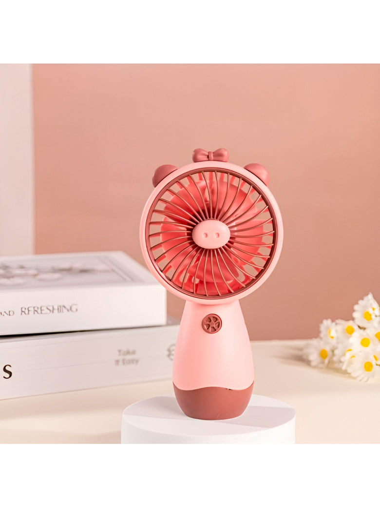 Ventilador de Mão Silencioso Recarregável Portátil USB Cor:Rosa