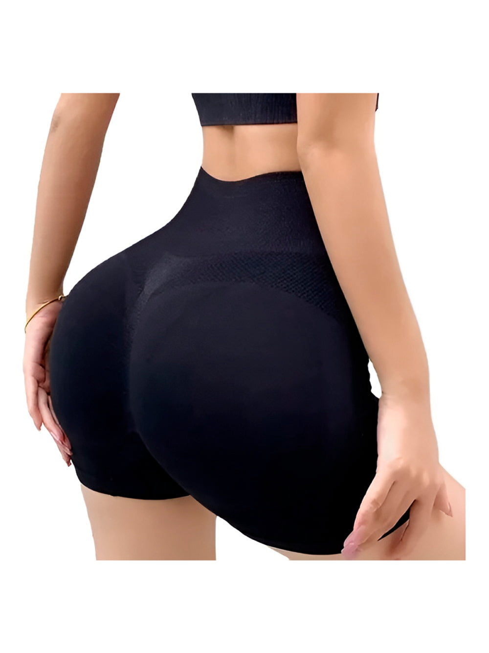 Short de Academia Levanta Bumbum Sem Costura Corrida Treino Cor:Preto