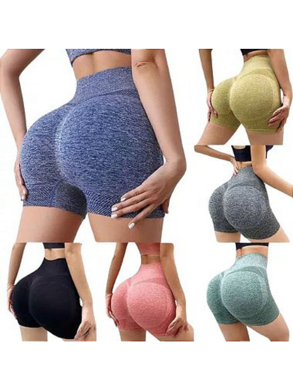 Short de Academia Levanta Bumbum Sem Costura Corrida Treino Cor:Preto