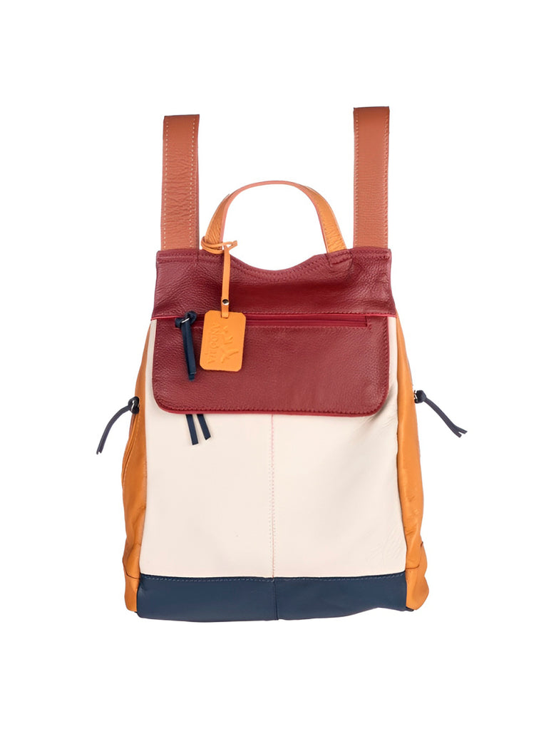 Mochila de Couro Legítimo Modelo Malu Resistente Confortável Modelo:Caramelo