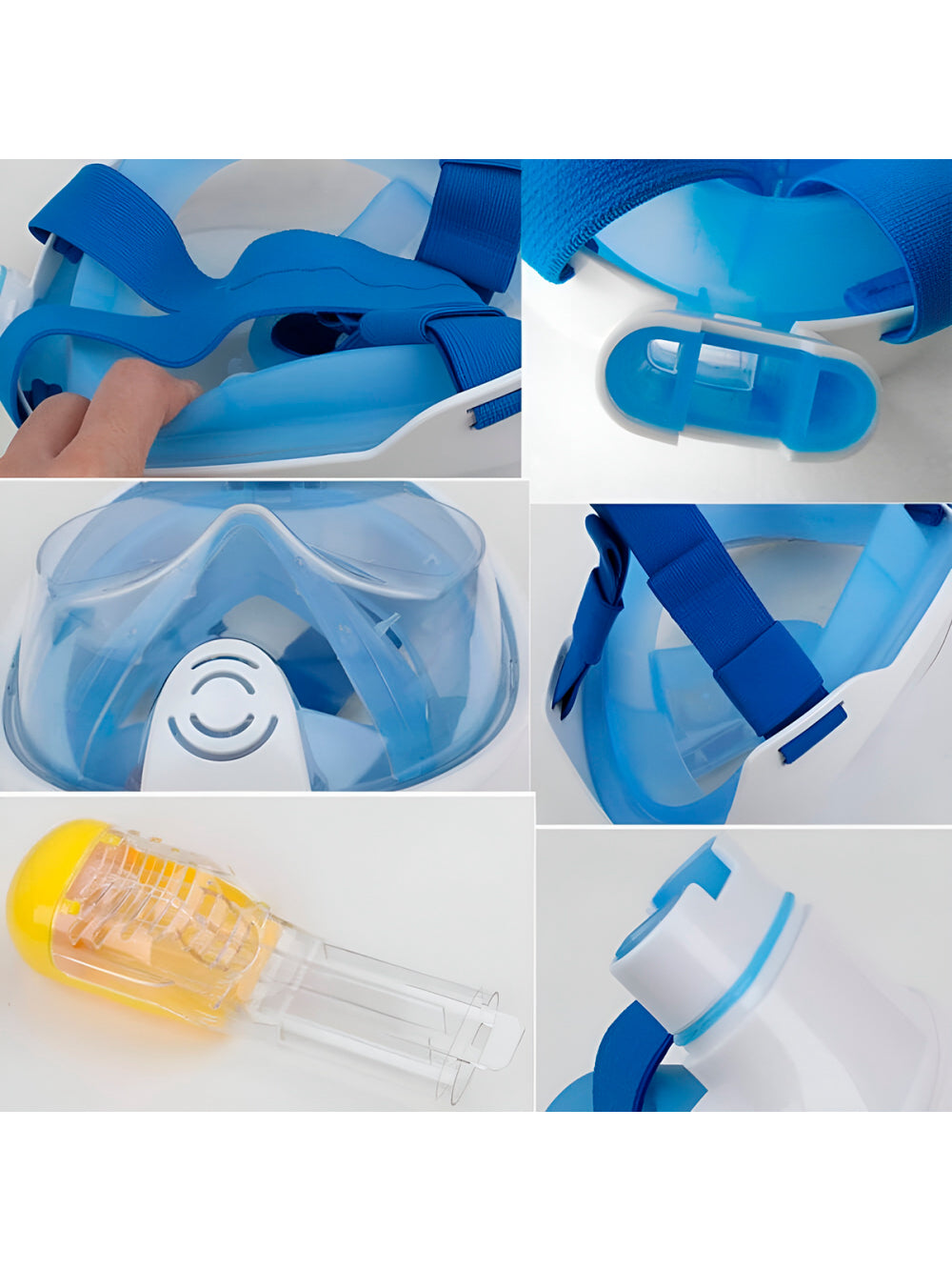 Máscara de Mergulho com Snorkel Central Piscina Natação Cor:Azul