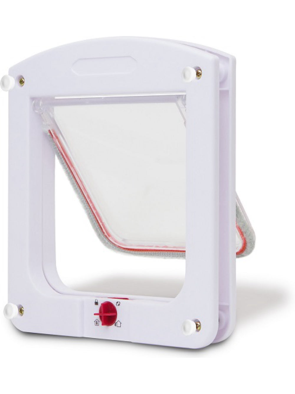 Porta Pet Door Para Cães E Gatos Ate 7kg Com Trava 4 Funçoes Cor:Branco
