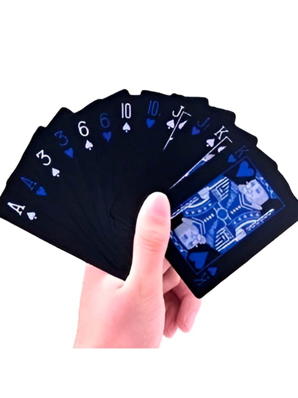 Baralho Black Poker Cartas Jogos Resistente à Água Cor:Azul