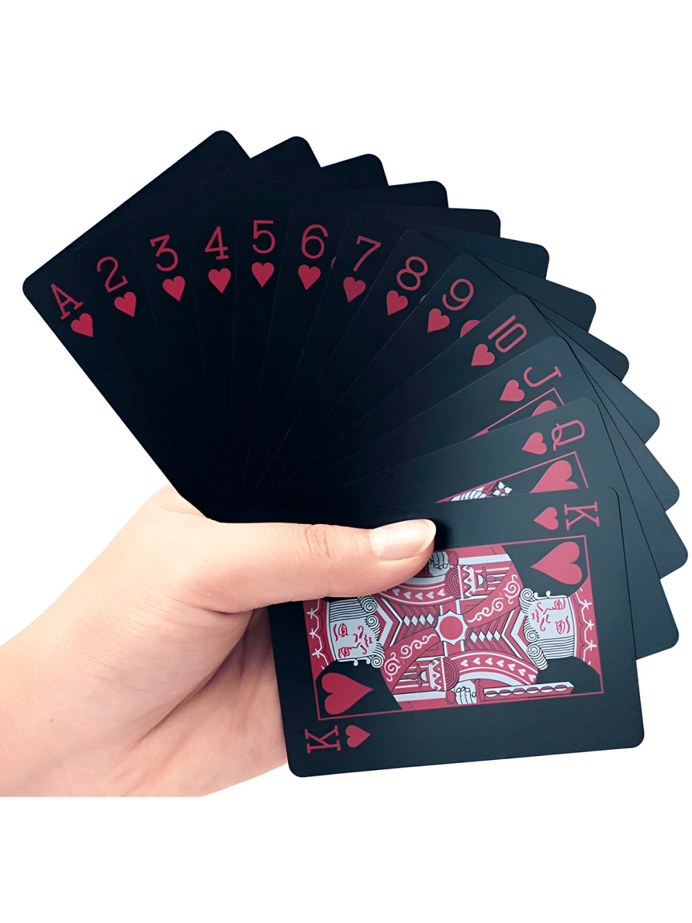 Baralho Black Poker Cartas Jogos Resistente à Água Cor:Vermelho