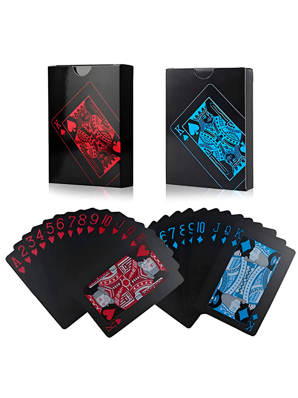 Baralho Black Poker Cartas Jogos Resistente à Água Cor:Vermelho