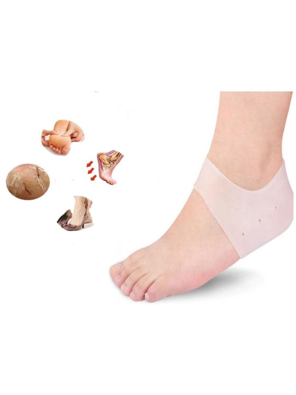 Par De Meia Palmilha Silicone Ortopedica Calcanhar Fascite - Ortopedia