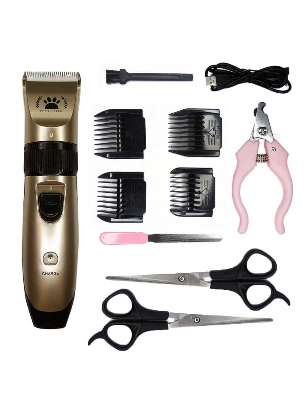 Kit Banho Maquina De Tosar Cachorro Gato Cuidado Higiene