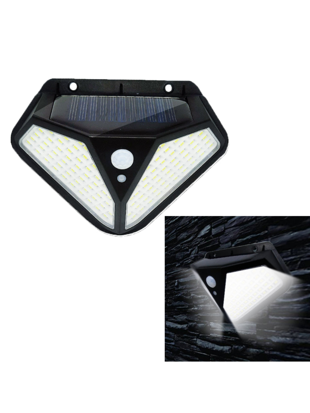 Luminaria Solar Sensorial De Parede 102 Leds A Prova D'Agua