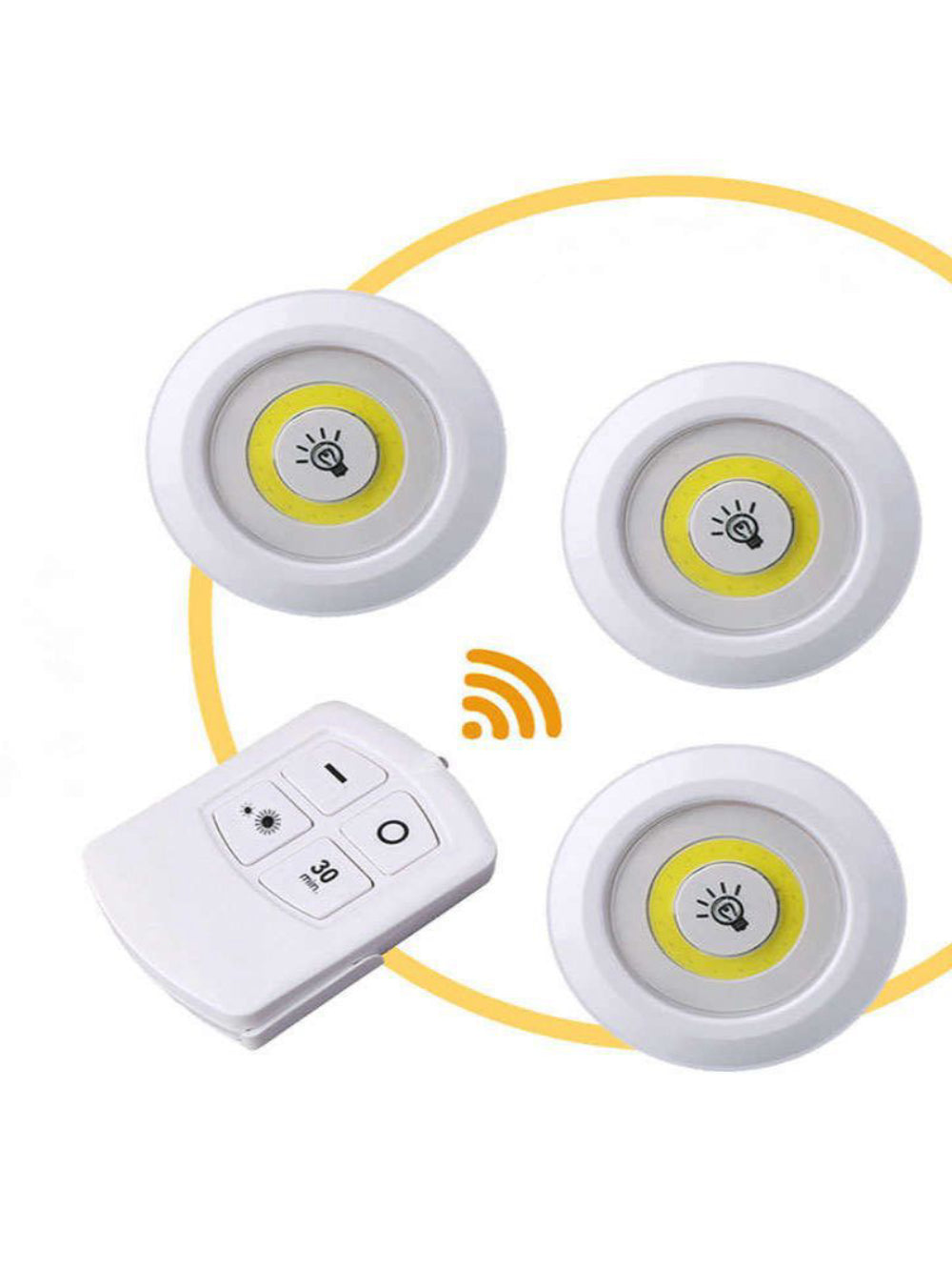 Luminaria Lampada Led Fotocelula C/ Controle Remoto 3 Unid