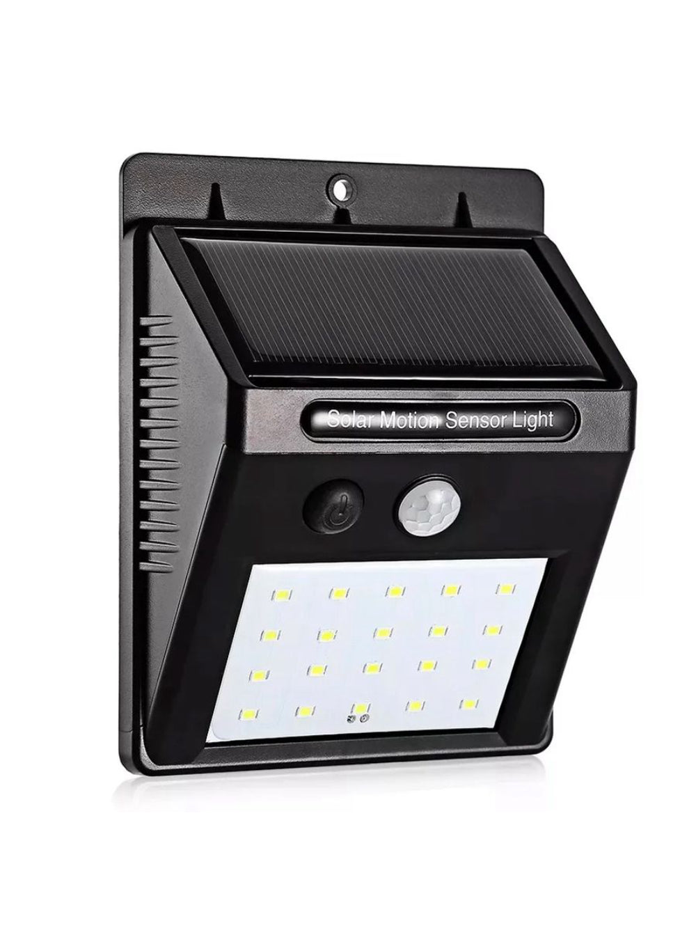 Luminaria Parede Solar 30 Leds Sensor Movimento Luz Preto