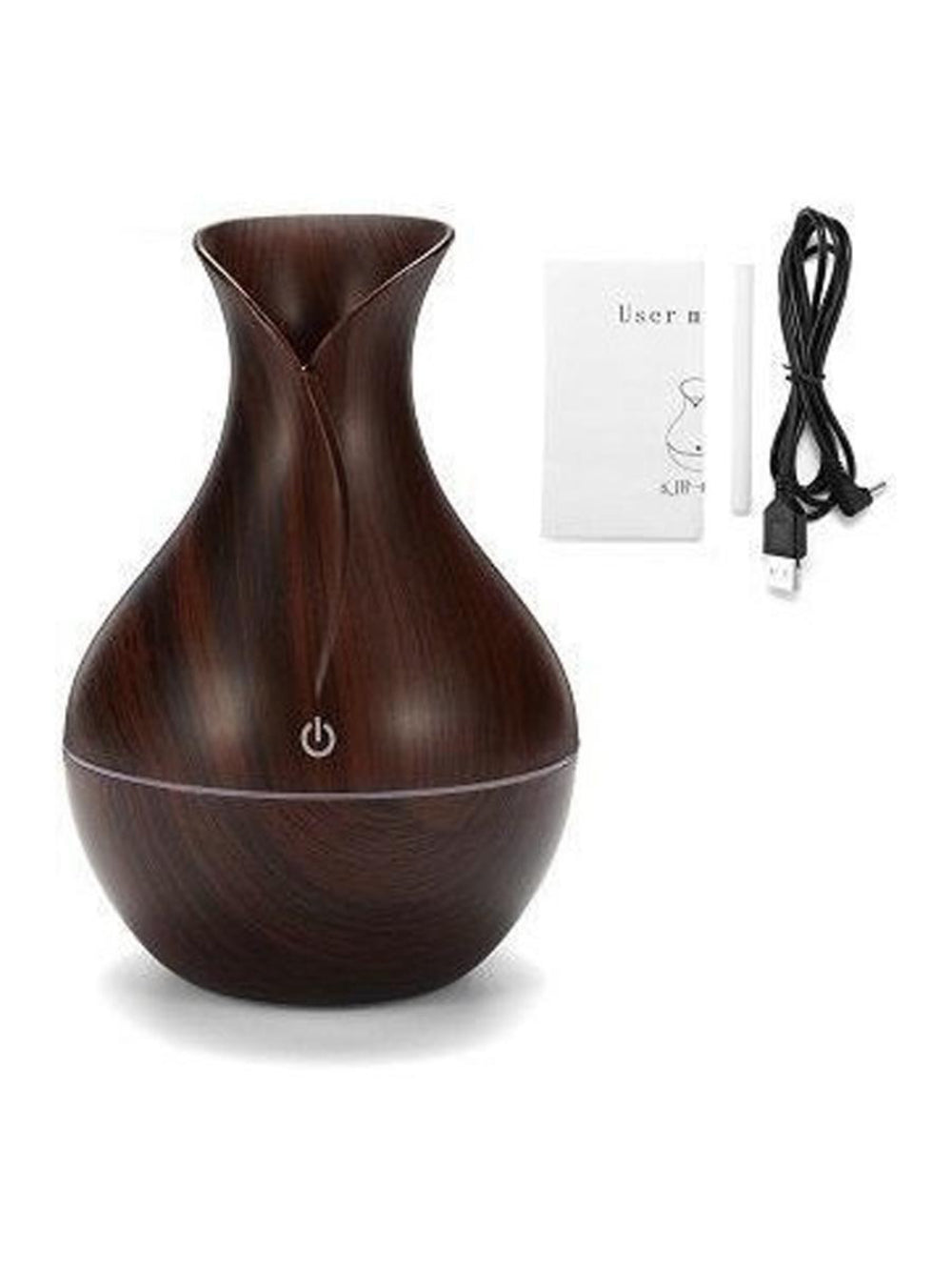 Umidificador Purificador Difusor Ultrassonico Luzes Led Cor:Marrom Escuro