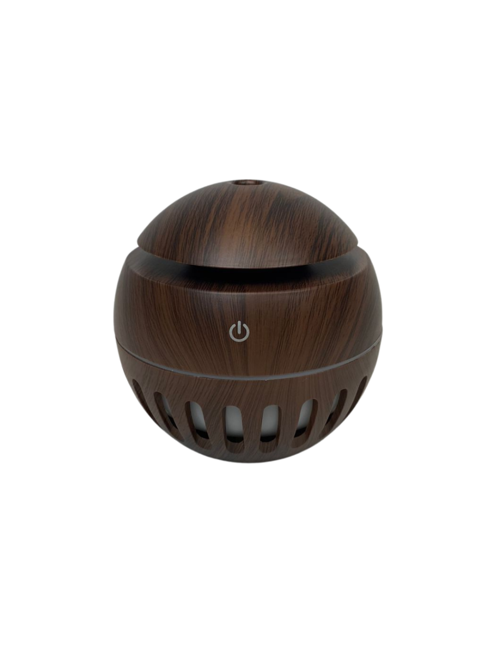 Umidificador Purificador De Ambientes Usb Bolinha Detalhe Vazado Ultrassonico Cor: Mogno Cor:Mogno