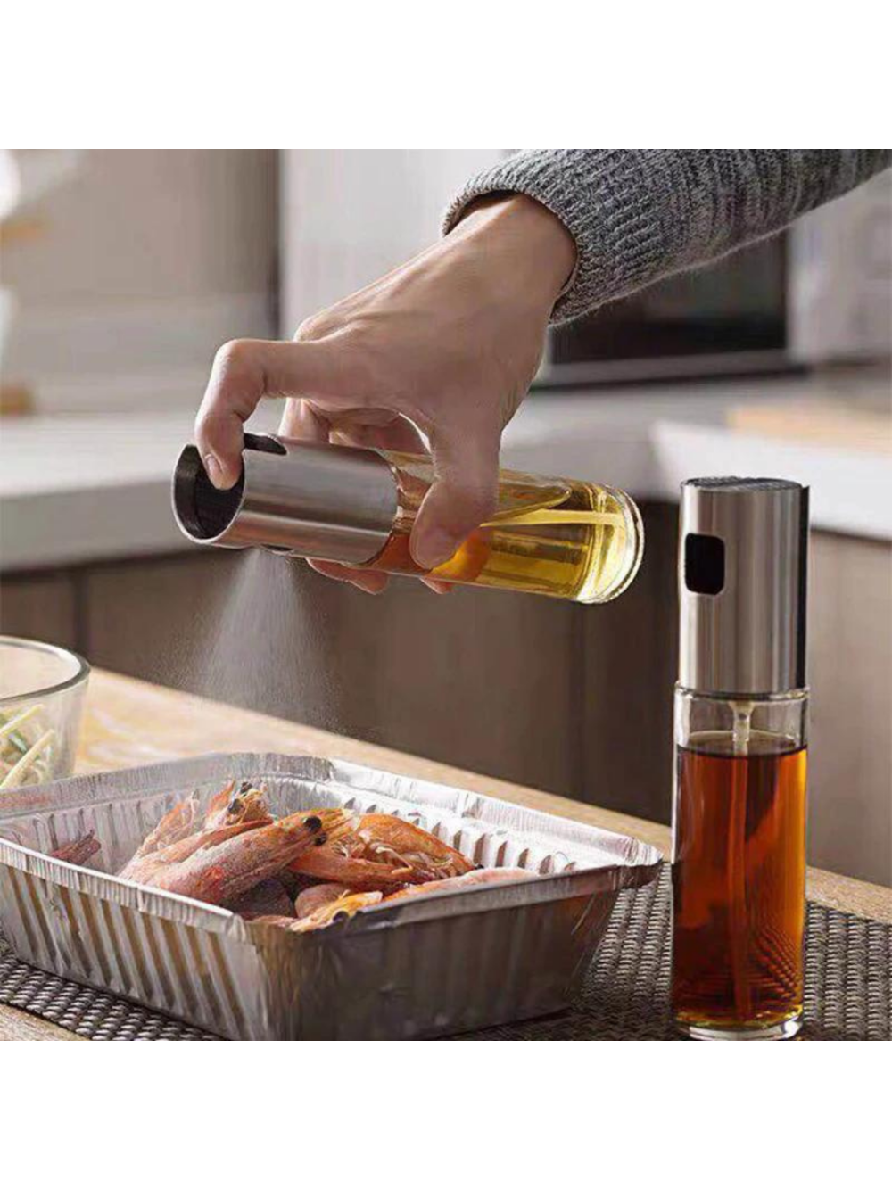 Pulverizador Spray De Azeite Vidro De Alta Qualidade Atomizador Garrafa Dispenser Utensilho De Cozinha