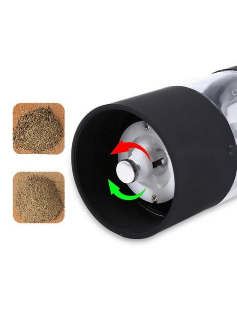 Moedor de Sal e Pimenta Eletrico Especiarias Aço Inoxidavel Cortador Cozinha Tempero Luz De Led