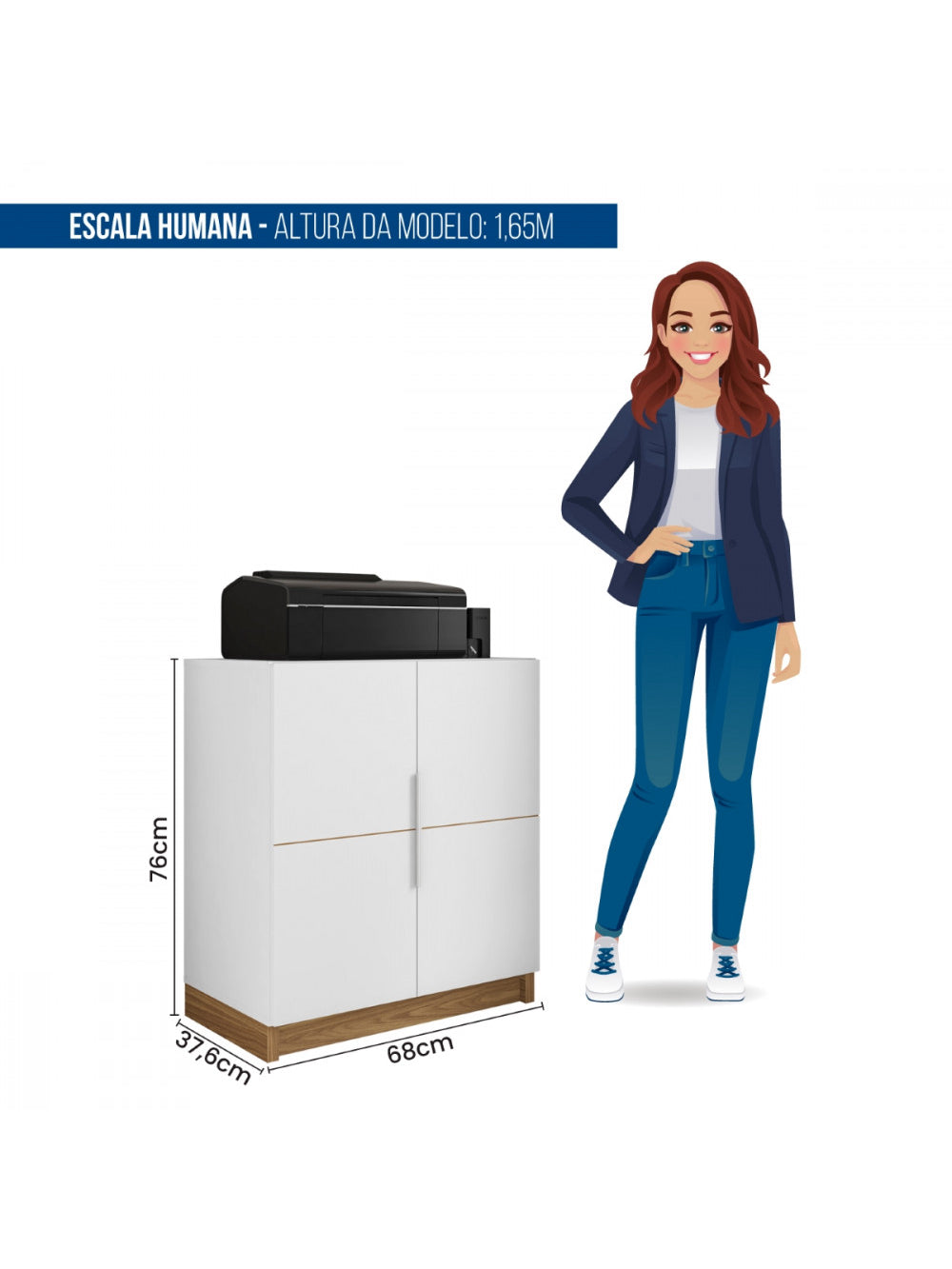 Armário Para Escritório Baixo Cubic Caemmun