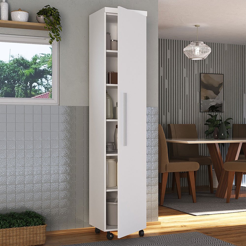 Armário Multiuso 1 Porta com 5 Prateleiras 1402 Ilan Branco