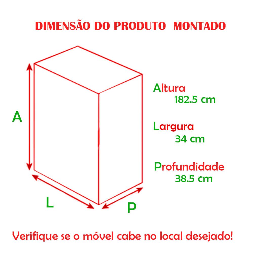 Armário Multiuso 1 Porta com 5 Prateleiras 1402 Ilan Branco