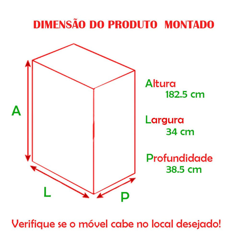 Armário Multiuso 1 Porta com 5 Prateleiras 1402 Ilan Branco