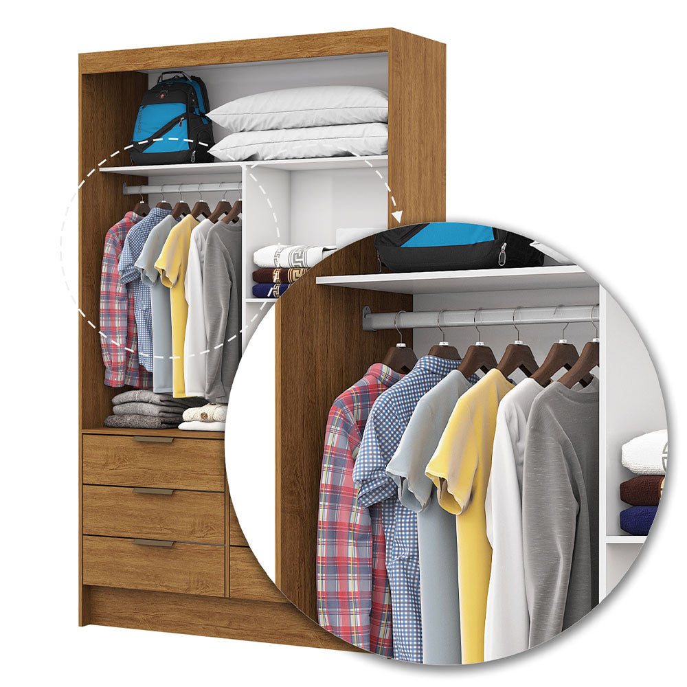 Closet de Casal Sevilha com 6 Gavetas Carioca Móveis - Branco
